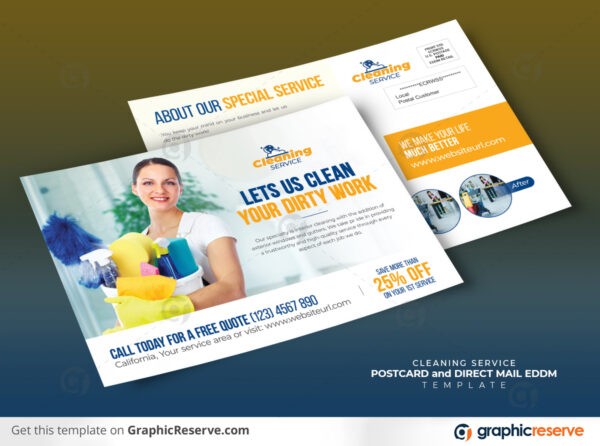 Cleaning Service Postcard & Direct Mail EDDM template