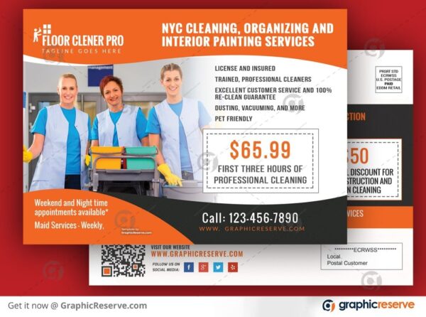 Floor Cleaning Service Direct Mail Template Design