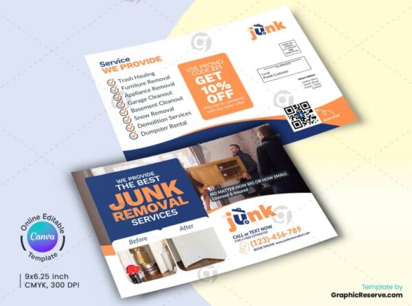 Junk Removal Coupon Direct Mail Layout Canva