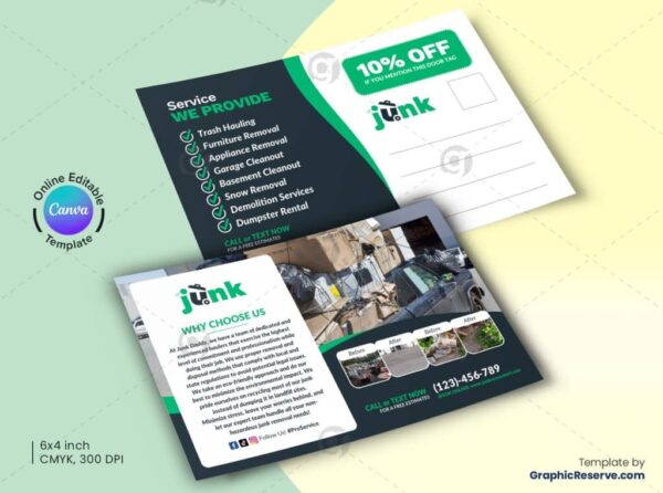 Junk Removal Direct Mail Postcard Model Canva