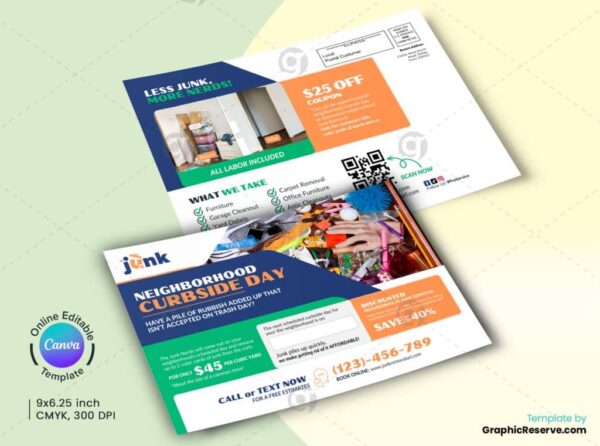 Junk Removal Services EDDM Postcard Canva Design
