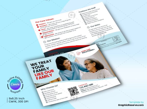 Elder Care EDDM Postcard Canva Layout Design