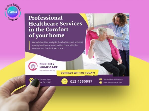 Home Care EDDM Postal Card Design Canva Format