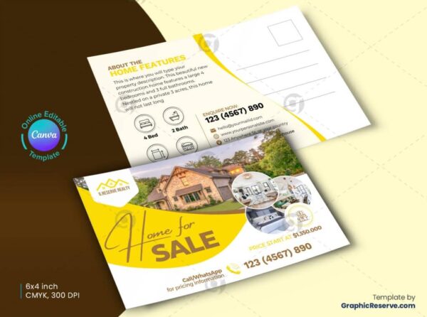 Home for Sale Real Estate EDDM Model Canva