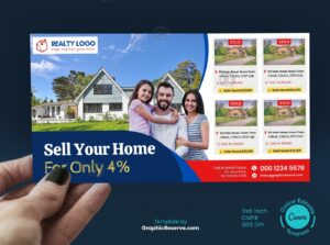 Real Estate Listing Service Direct Mail Marketing Postcard Template