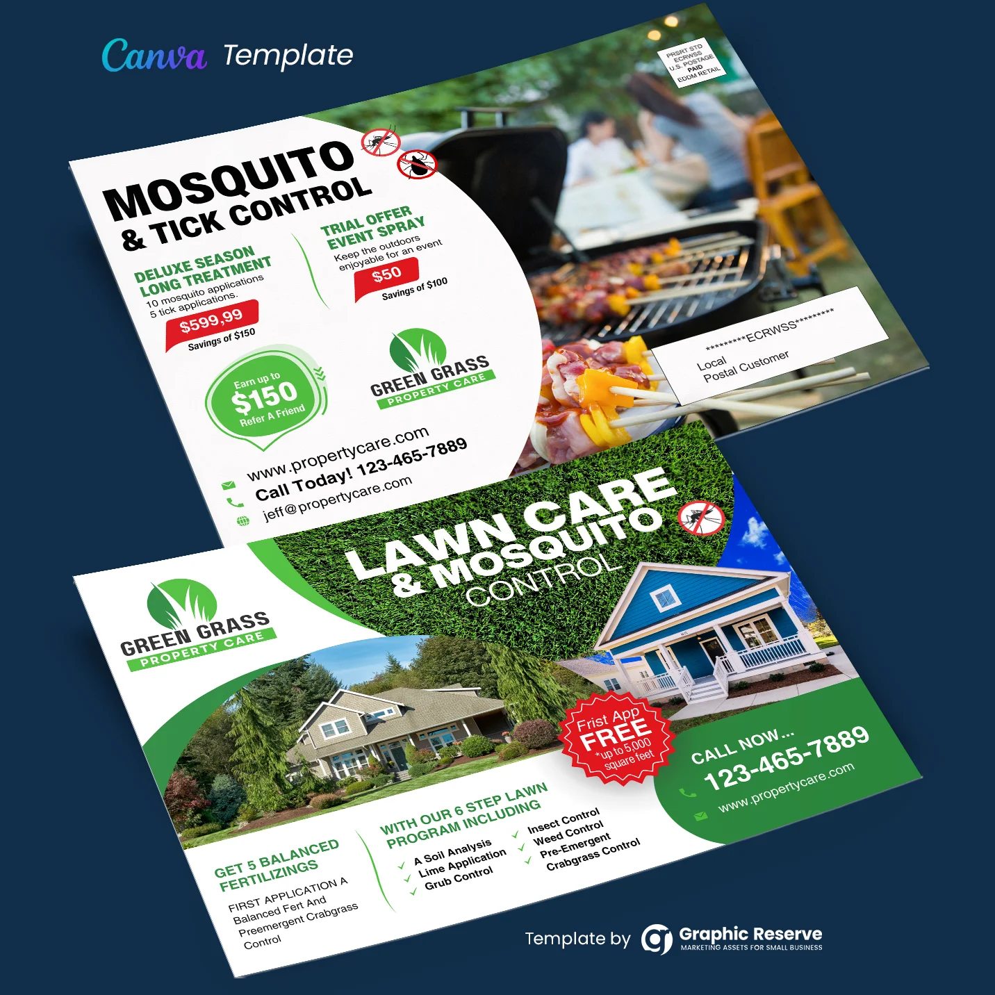 Canva Lawn Care Mosquito and Tick Control EDDM Postcard