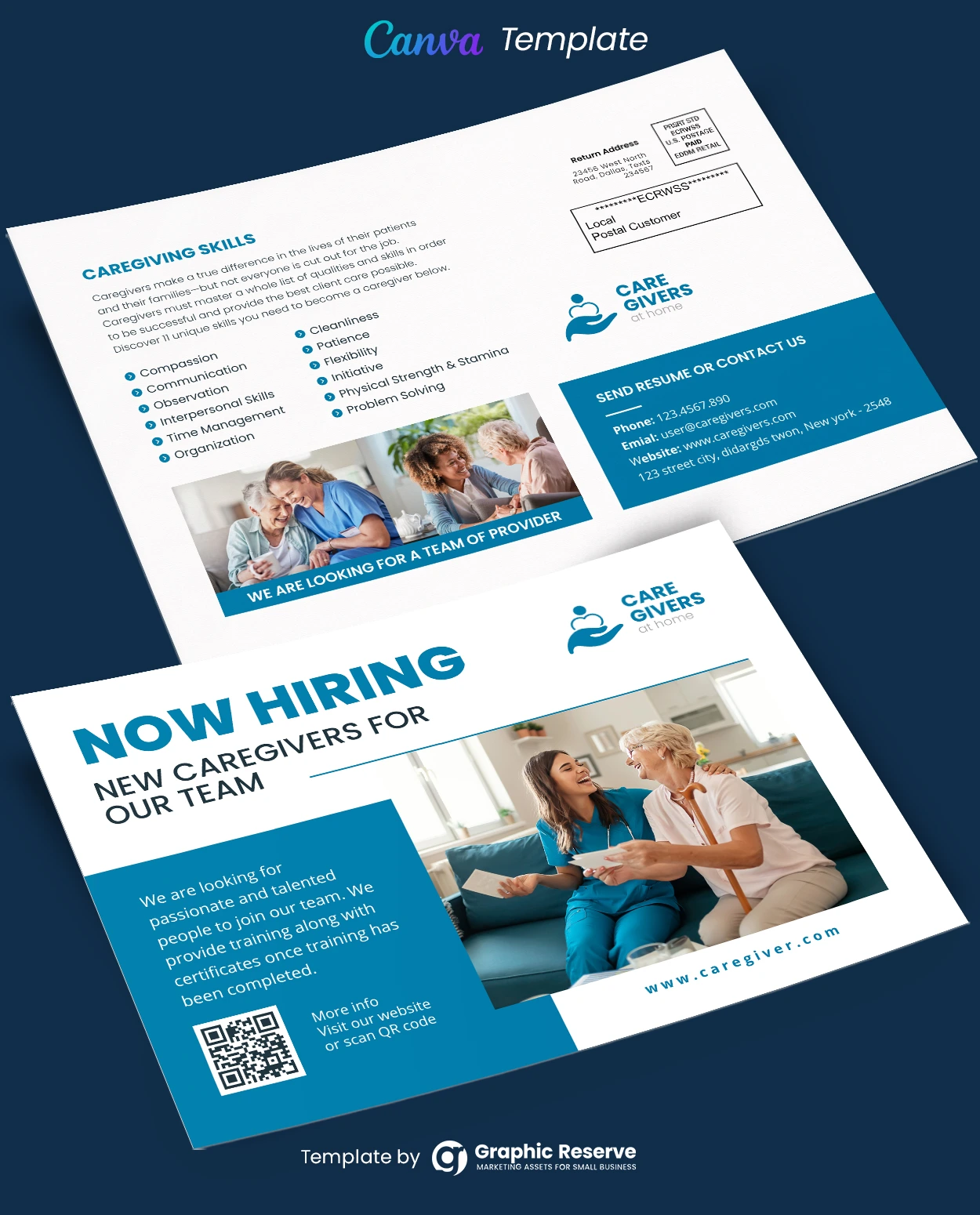 Caregiver Agencies Direct Mail EDDM Canva template