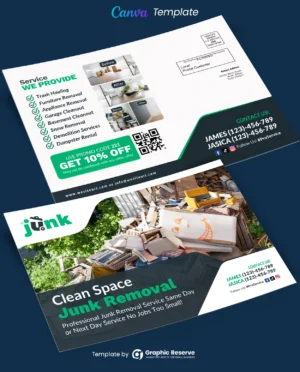 Clean Space Junk Removal Canva EDDM Postcard