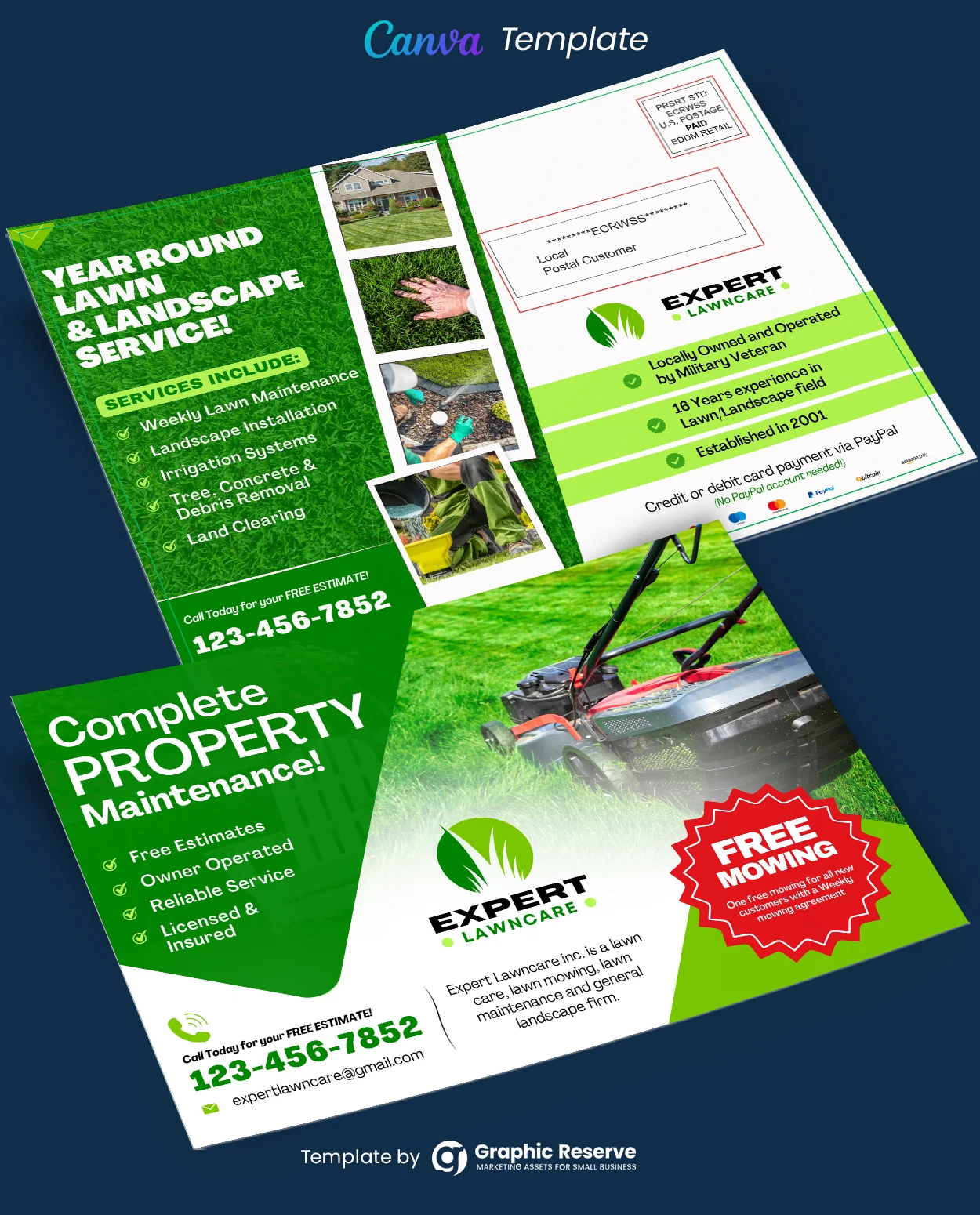 Complete Property Maintenance Lawn Care EDDM Canva Template