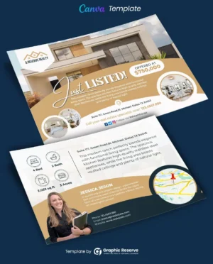 Customizable Just Sold EDDM Postcard Template for Real Estate Marketing