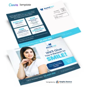 Dental Direct Mail Canva EDDM Design Template Canva