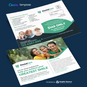 Dental EDDM Marketing Mailer Design Canva Template