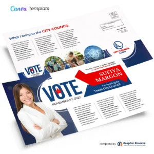 Election Campaign Political EDDM Postcard Design | Canva Template