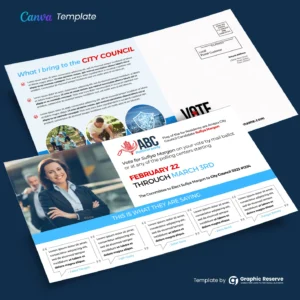 Election EDDM Postcard Mailer | Political Canva Template