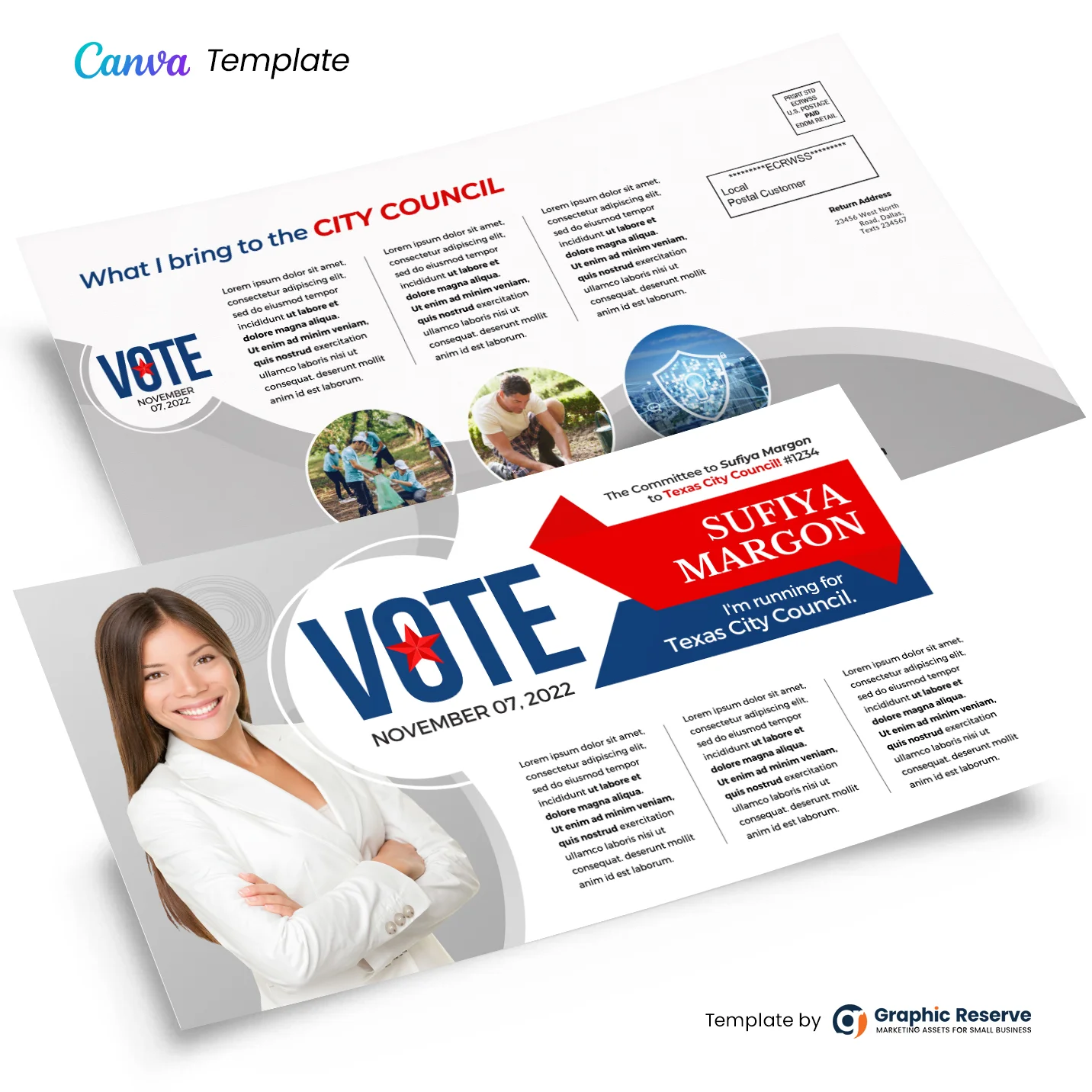 Election Mailer EDDM Postcard Template for Political Campaigns