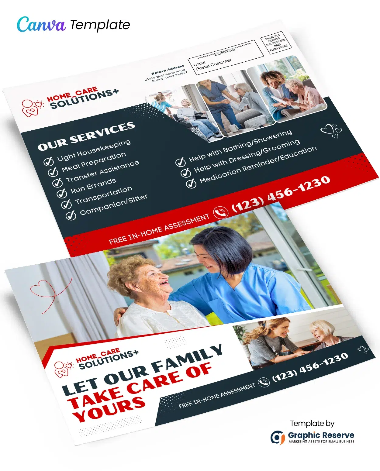 Family Caring EDDM Postcard Canva Template