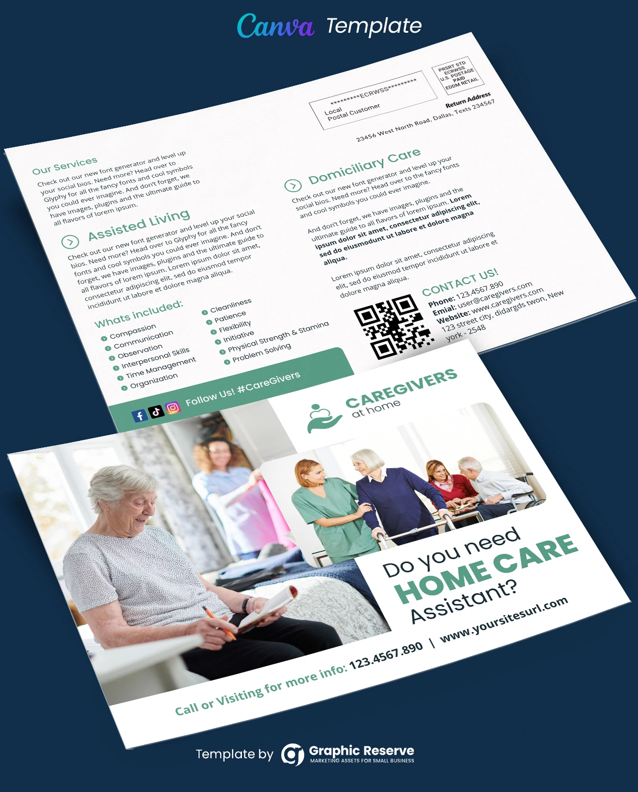 Home Care Assistant EDDM Canva Template