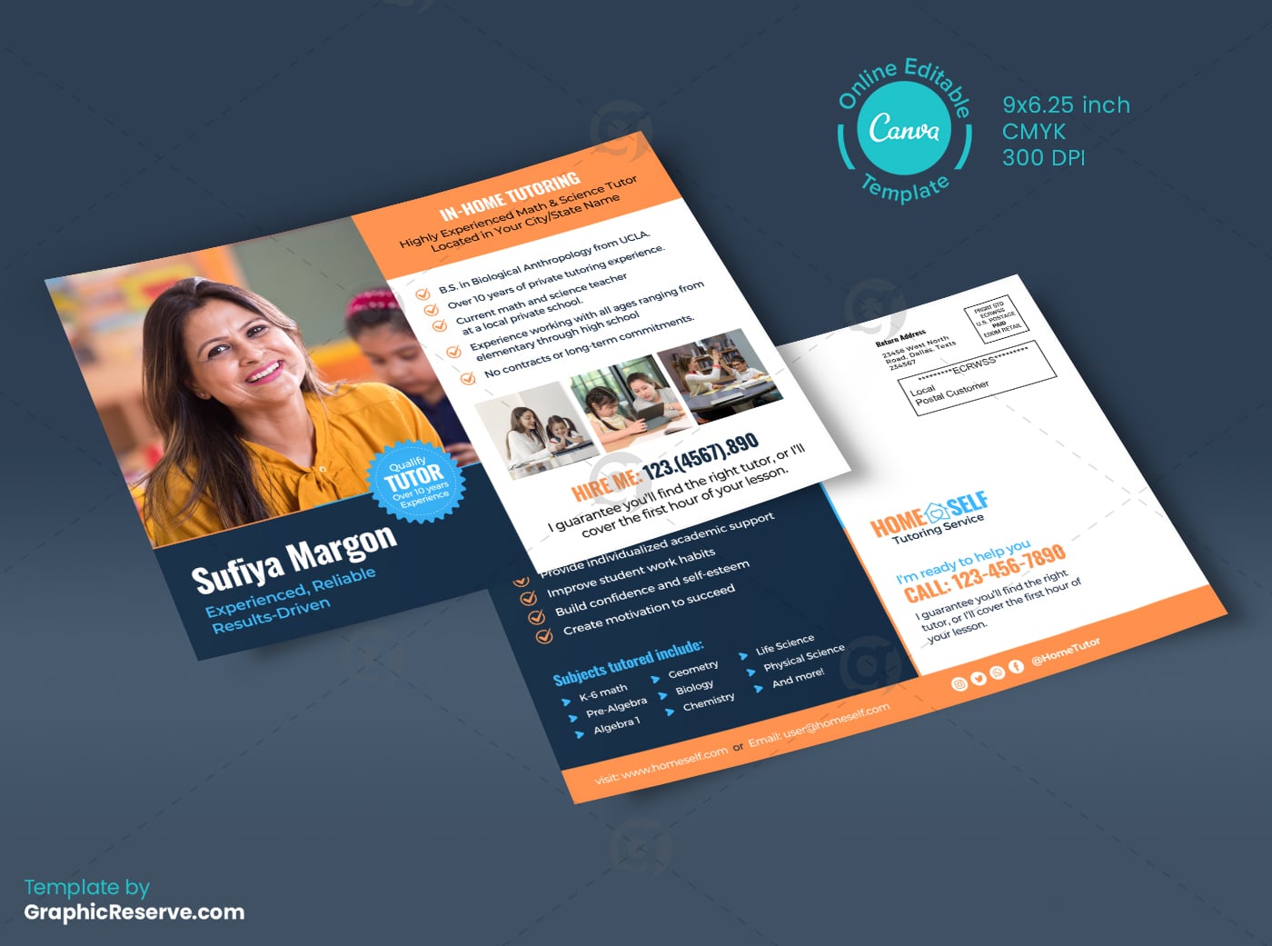 In-Home Tutoring Direct Mail EDDM Canva template