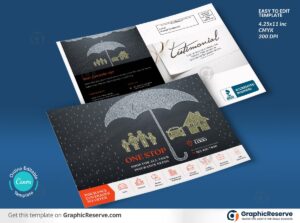 Insurance Company Direct Mail EDDM Postcard Template (Canva Design)