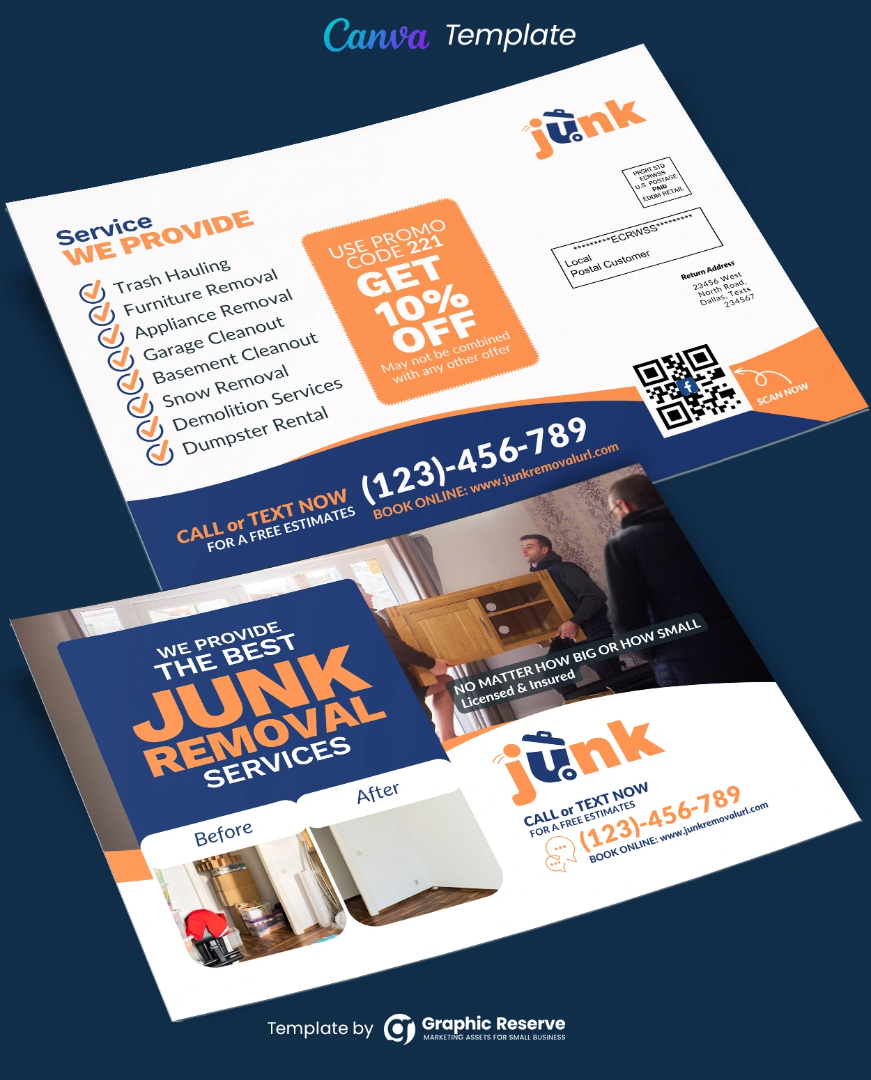 Junk Removal Coupon EDDM Canva Template