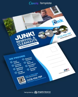 Junk Removal Direct Mail Postcard Design Canva Template