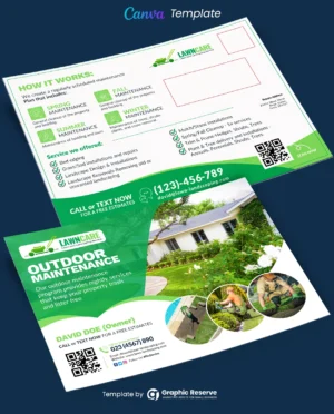 Landscaping Canva EDDM Mailer Design Canva Template