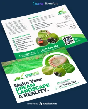 Lawn Care Direct Mail EDDM Canva Template