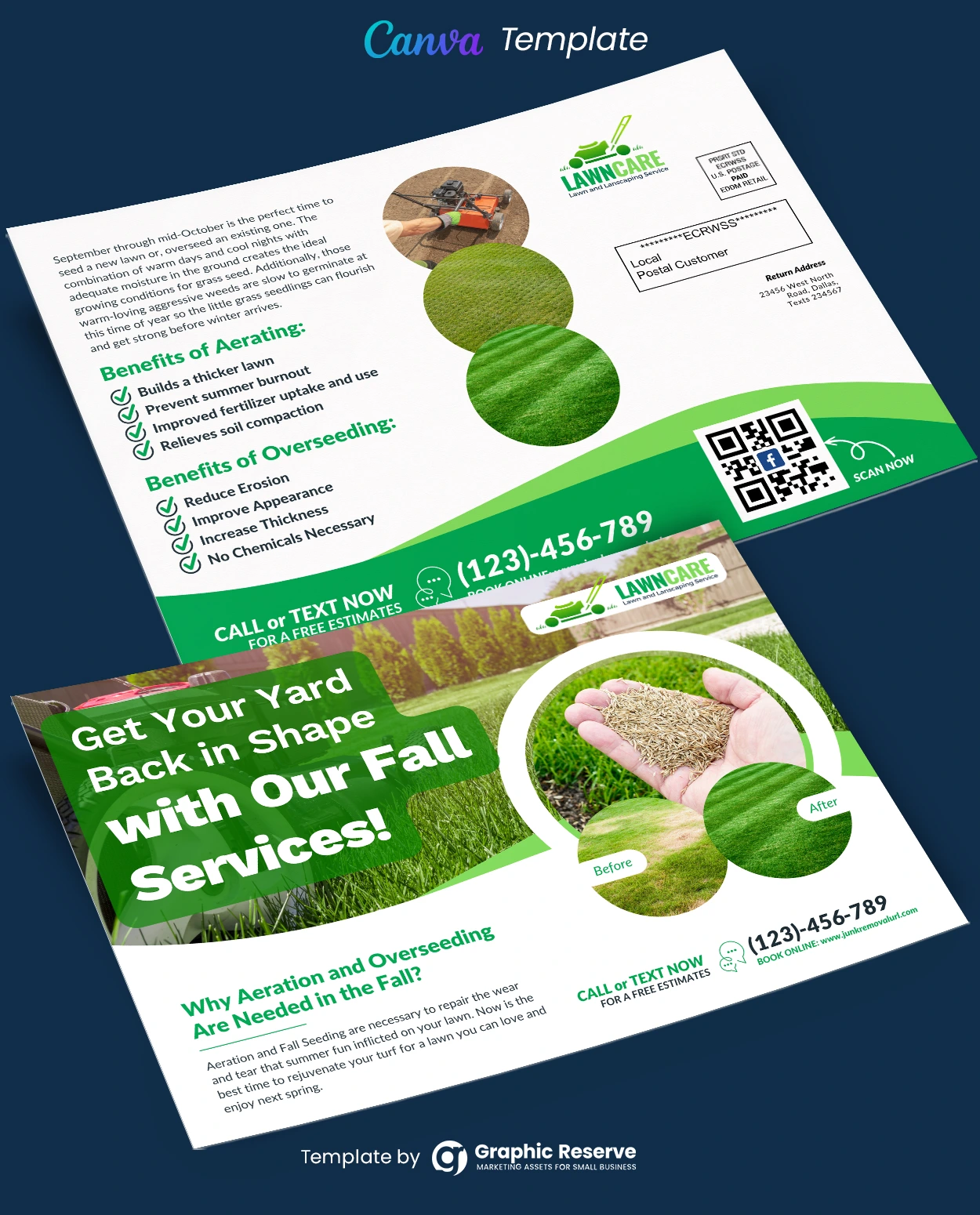 Lawn Planting Service EDDM Postcard Canva Design