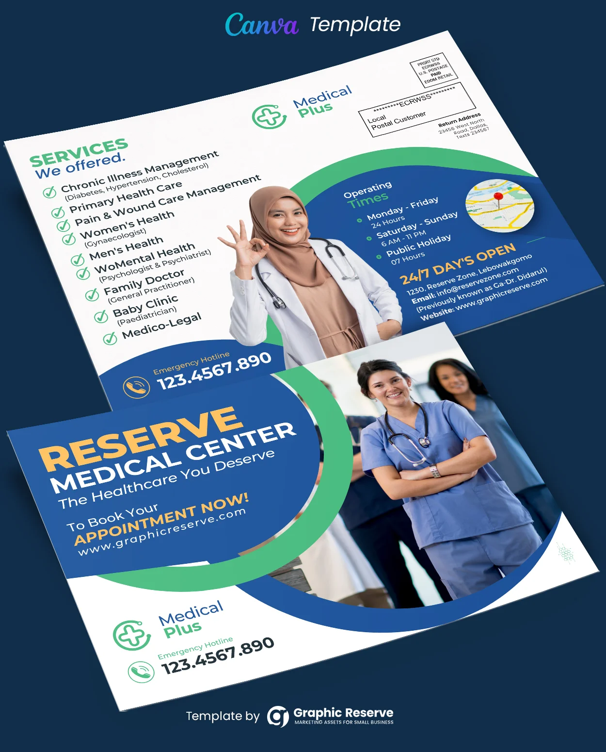 Medical Service EDDM Mailer Canva Template