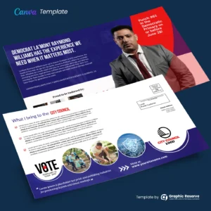 Political Direct Mail EDDM Postcard Design (Canva template)