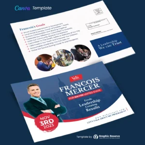 Political Direct Mail Postcard Design (Canva Template)