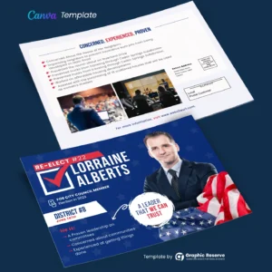 Political Re-Election Direct Mail EDDM Postcard (Canva template)