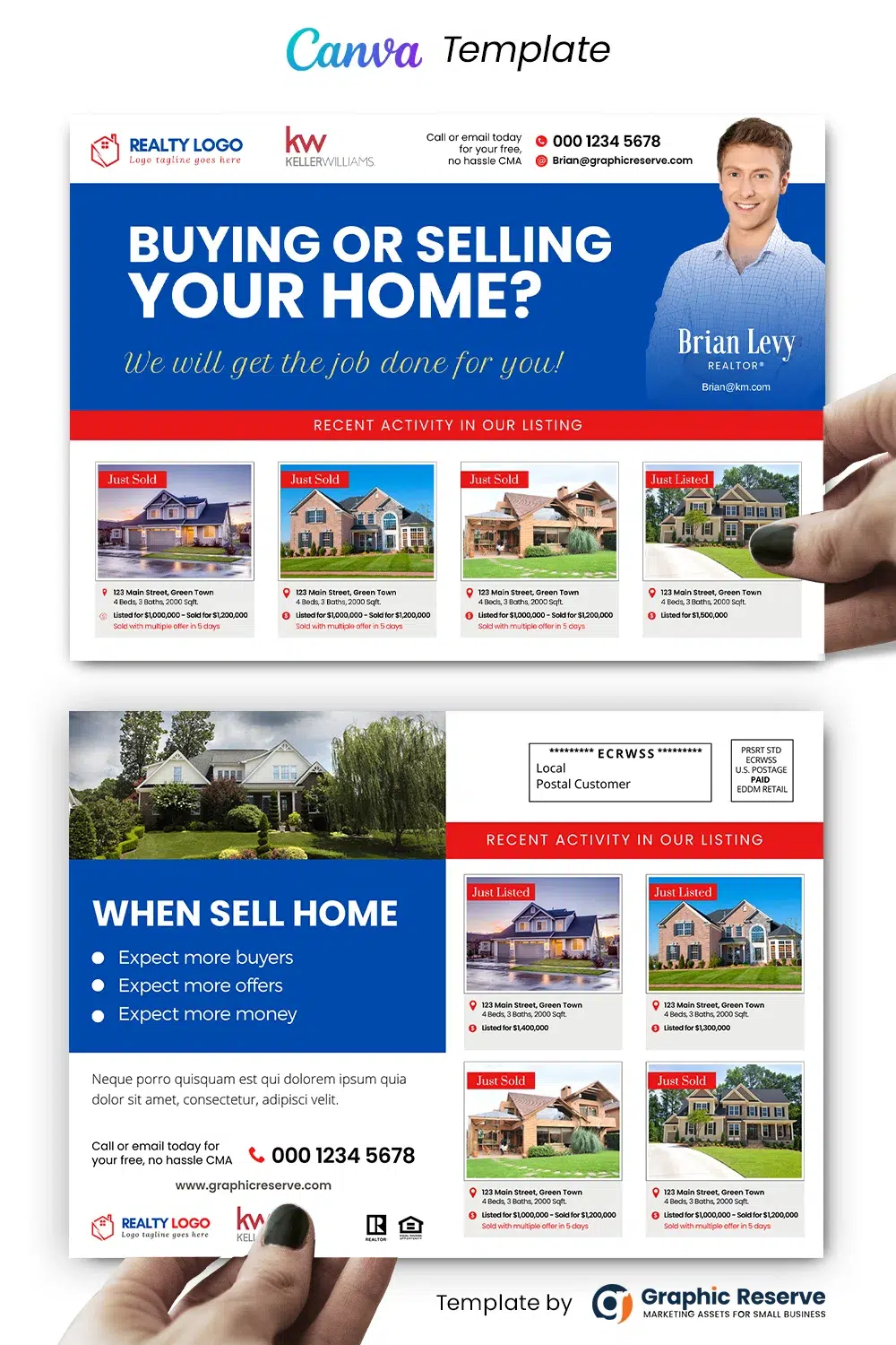 Real Estate Postcard Design Canva Template (Direct Mail EDDM)