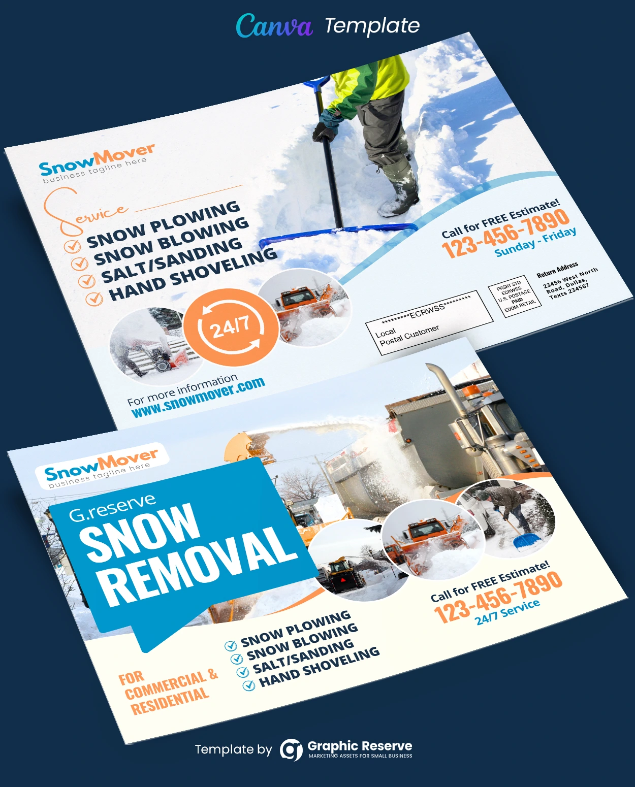 Snow Removal Direct Mail EDDM Template (Canva Format)
