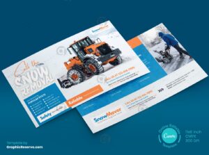 Snow Removal Service EDDM Mailer Design Canva template