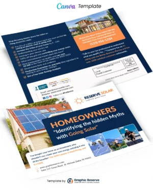 Solar Advertising Mailer Design Canva Template