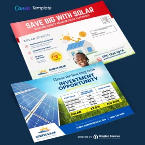 Solar Direct Mail EDDM Postcard Design Canva Template