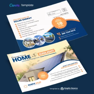 Solar Direct Mail Marketing EDDM Mailer Design Canva Template