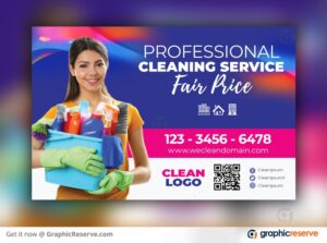 Cleaning Service Postcard Design Template