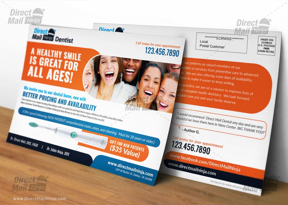 Dental Direct Mail EDDM Postcard Design Template
