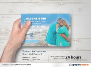 Cremation Funeral Service Marketing Postcard Template