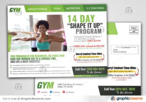 Gym and Fitness Postcard EDDM