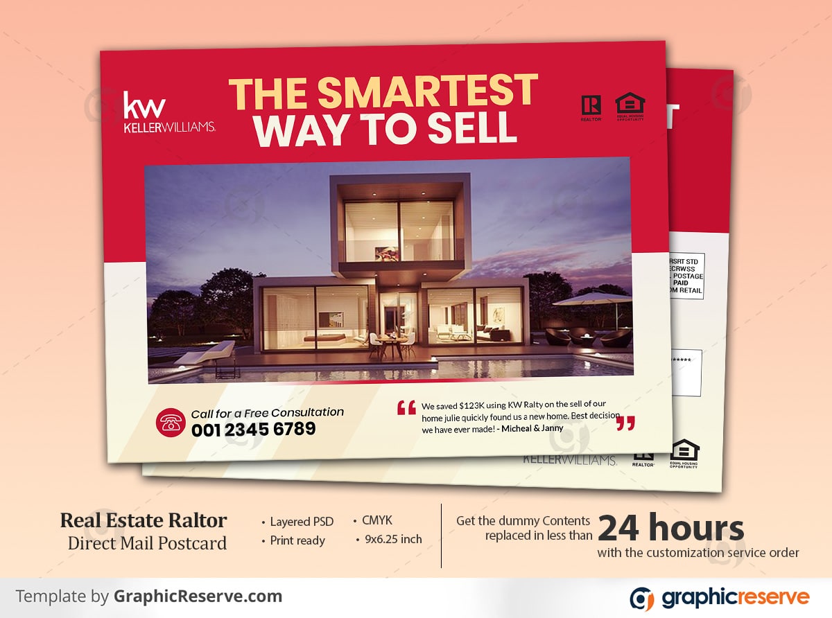 Keller Williams Real Estate Realtor Eddm Postcard Template