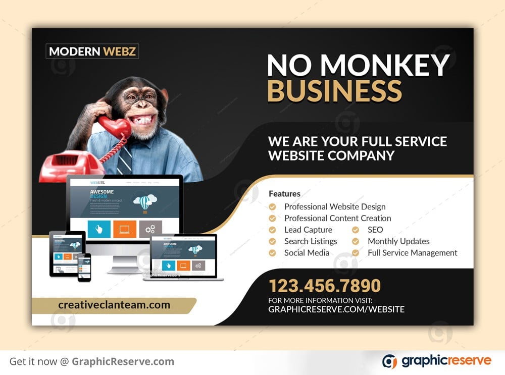 Postcard for Web Design, SEO or Digital Marketing Agency